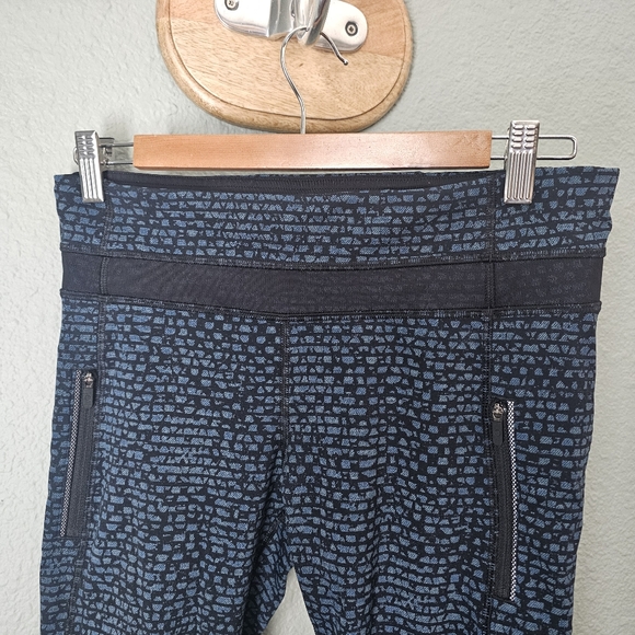 Lululemon Inspire Tight II Mesh Zip Pockets 8 Shatter Weave Desert Teal Alberta - Picture 4 of 8